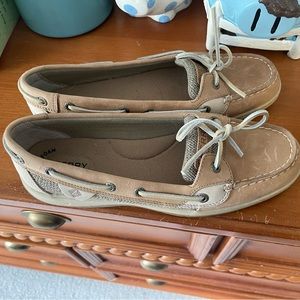 COPY - Women’s SPERRY Angelfish Tan Linen Oat sz 9.5 no box 📦 tried on fast shi…